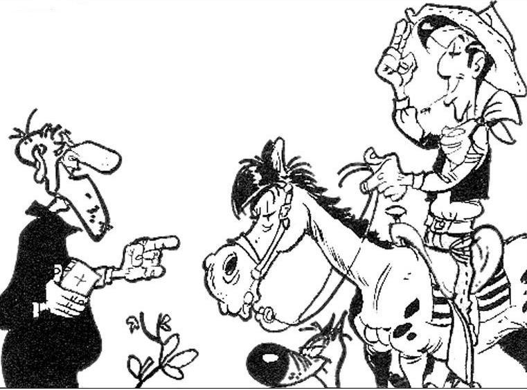 coloriage lucky luke et joly jumper